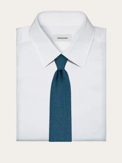 Gancini print silk tie - Men