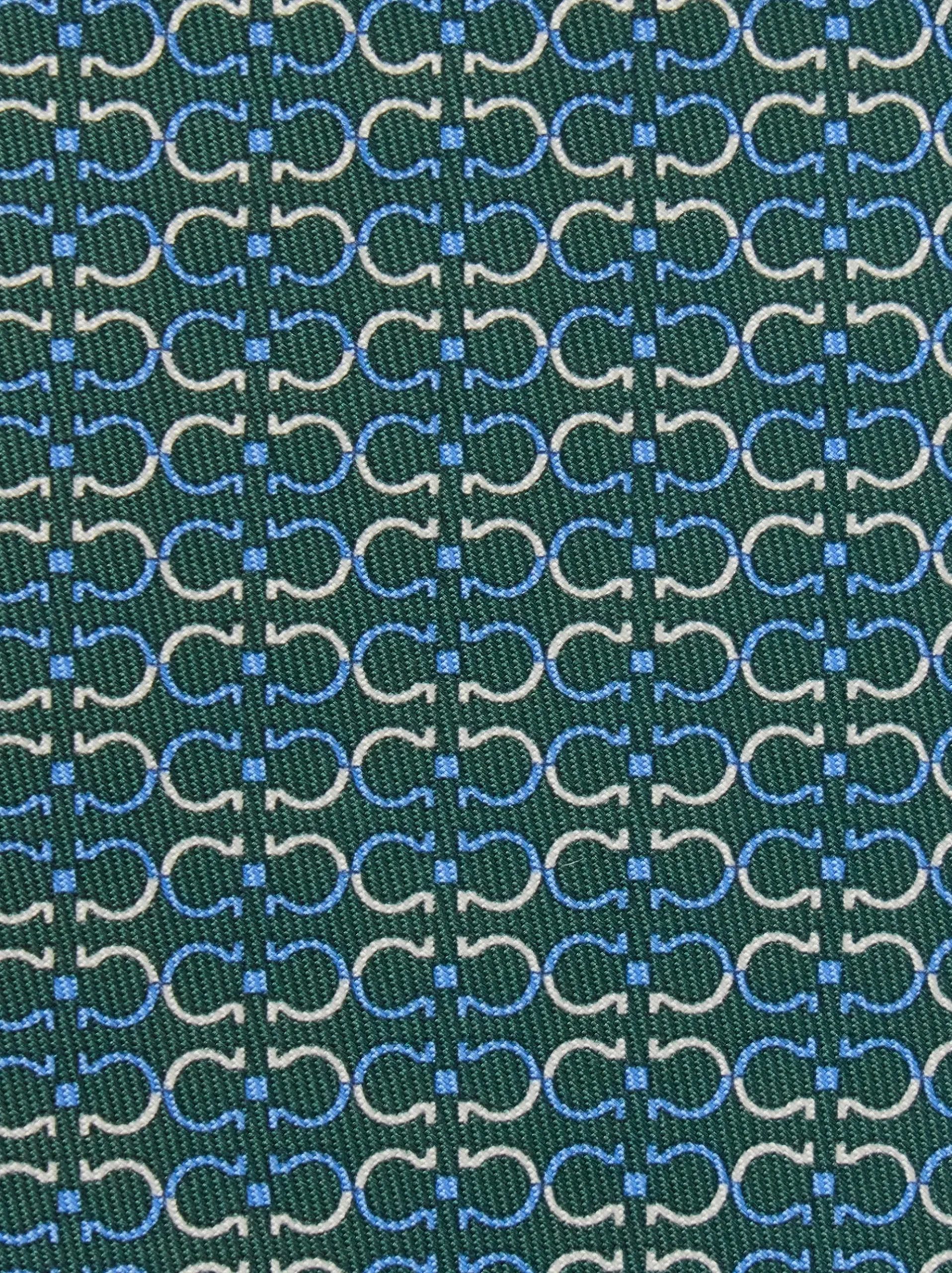 Gancini print silk tie - Men
