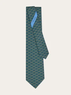 Gancini print silk tie - Men
