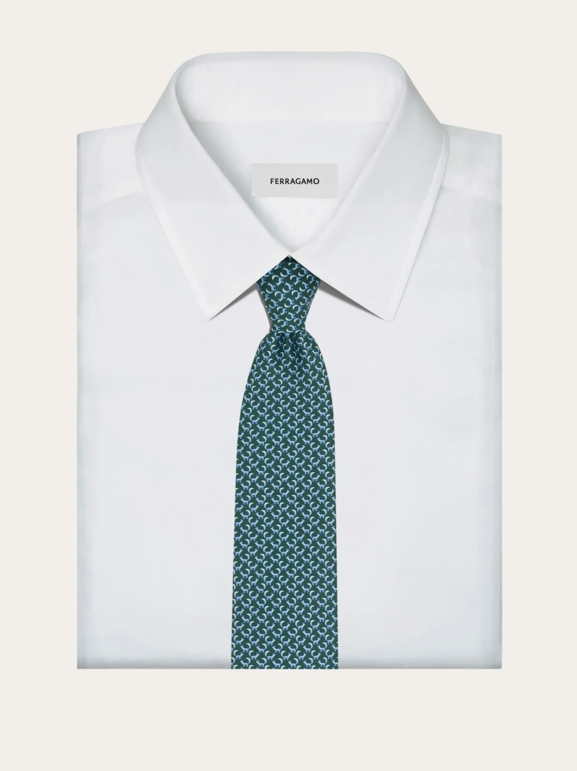 Gancini print silk tie - Men