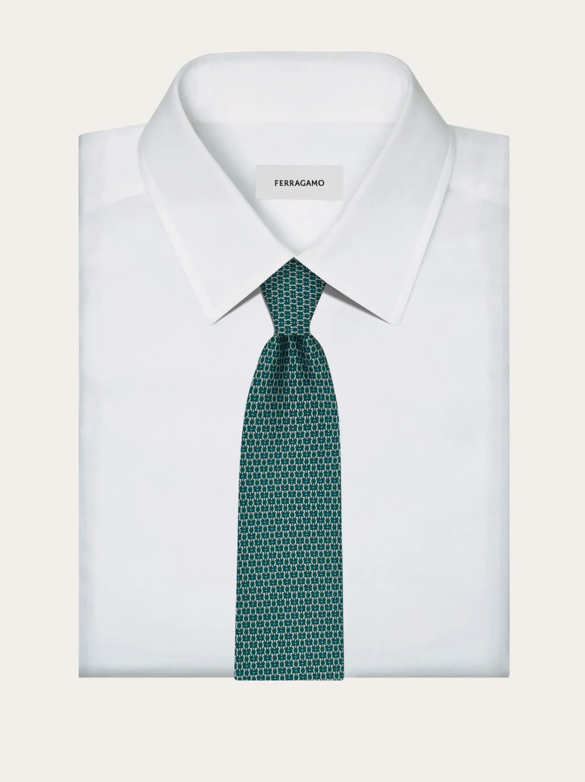 Gancini print silk tie - Men