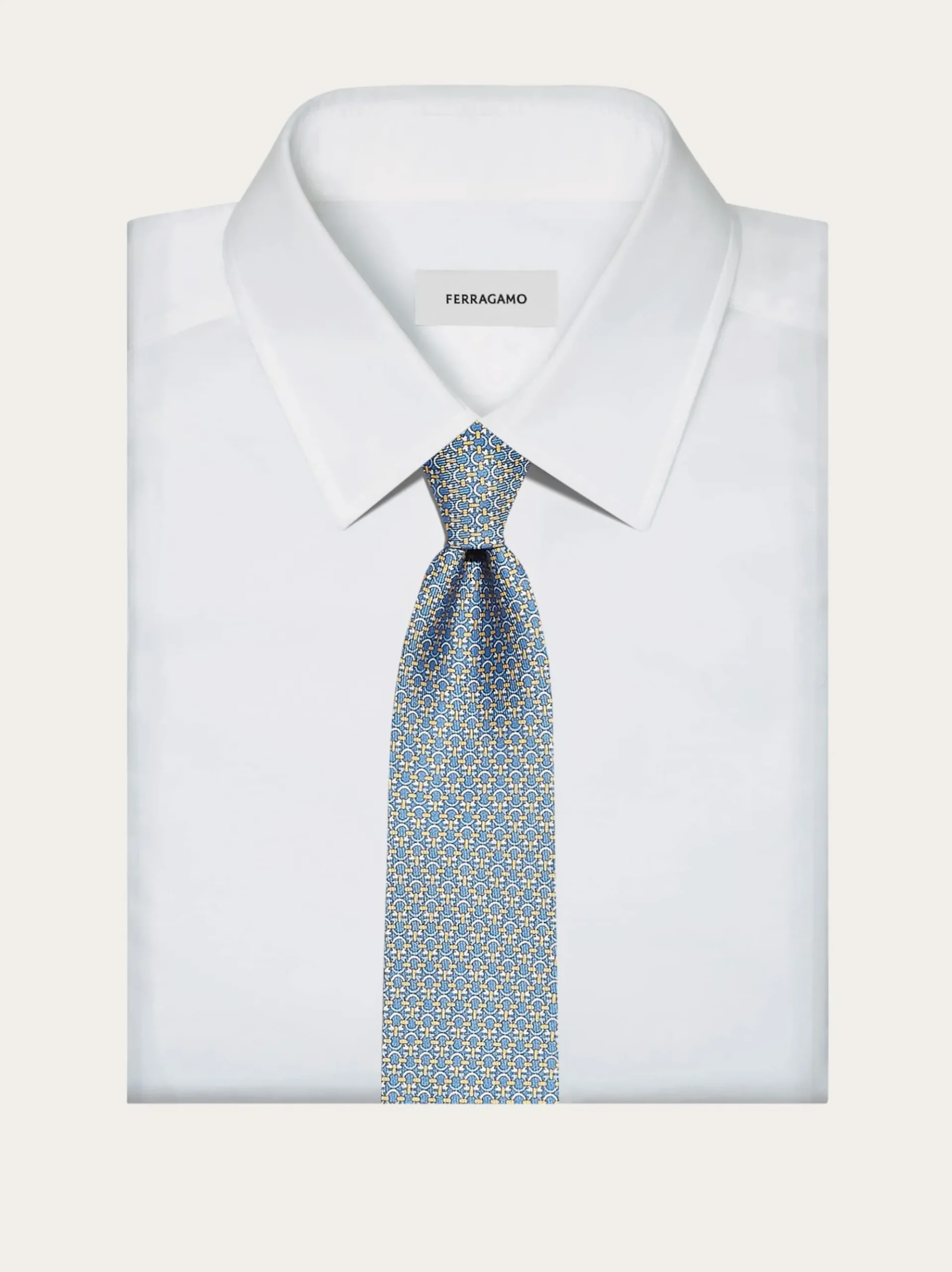 Gancini print silk tie - Men
