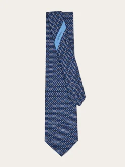 Gancini print silk tie - Men
