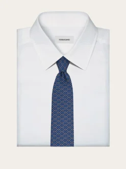 Gancini print silk tie - Men
