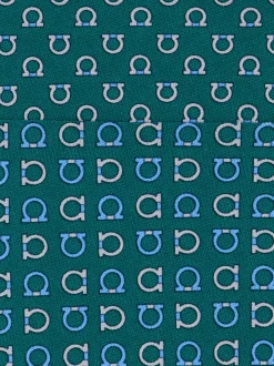 Gancini print silk tie - Men