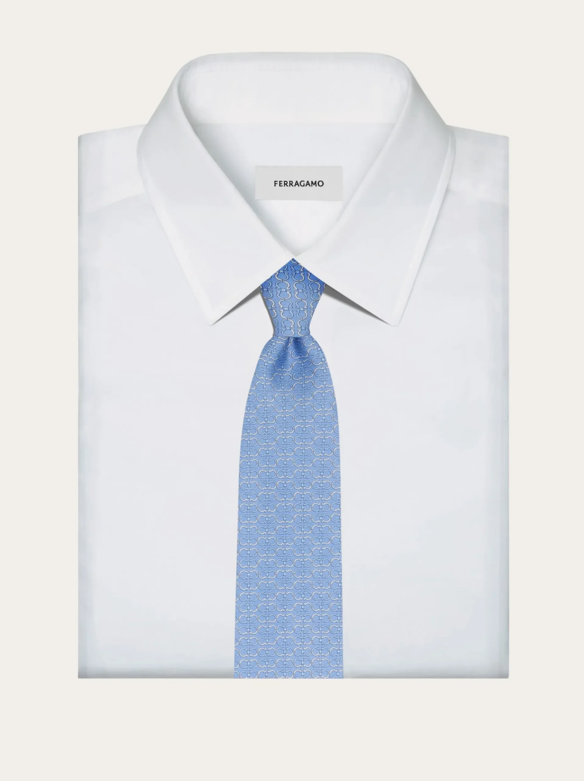 Gancini print silk tie - Men