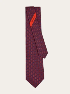 Gancini print silk tie - Men
