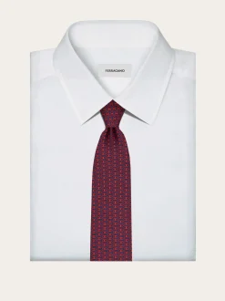 Gancini print silk tie - Men