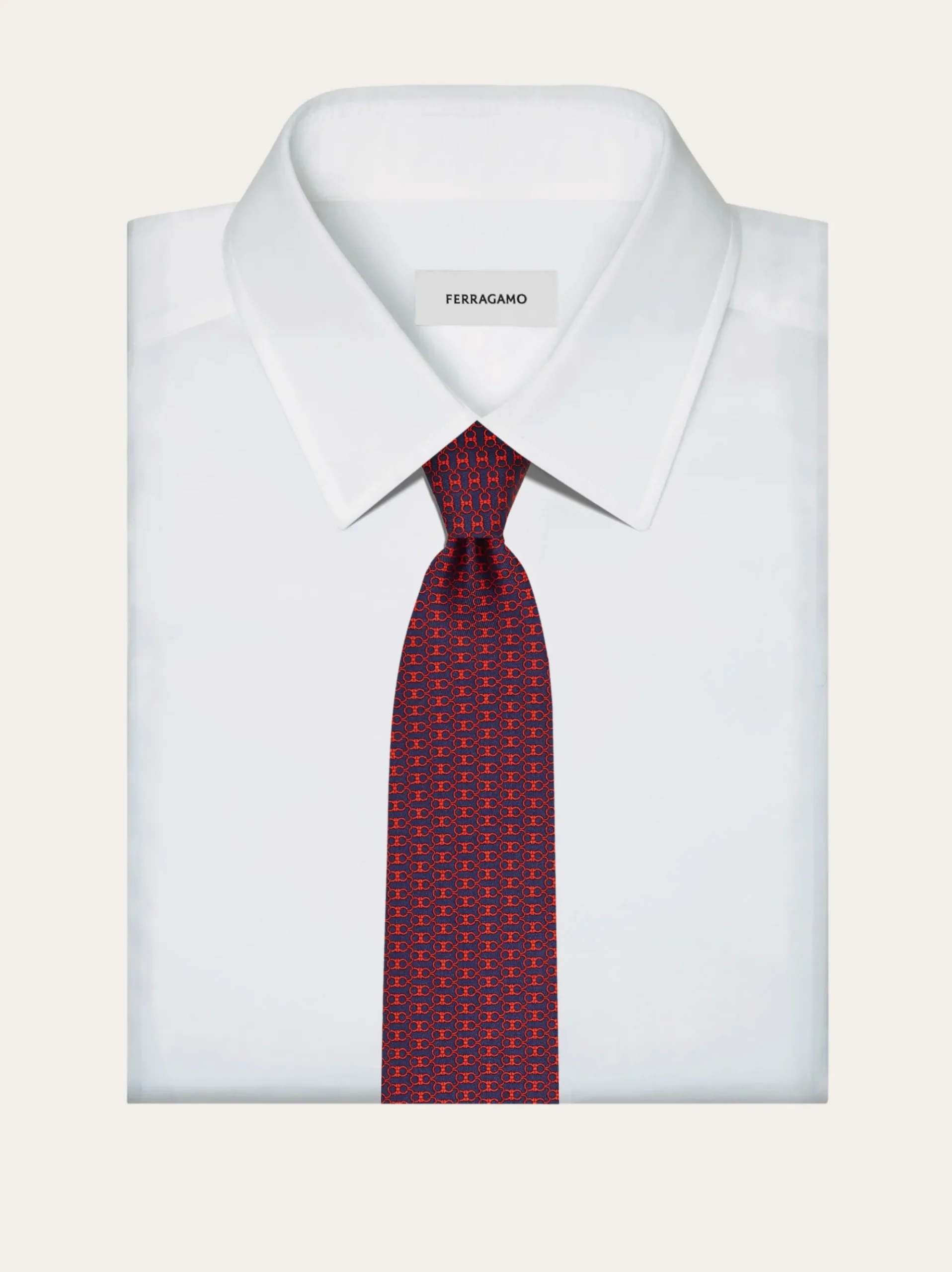 Gancini print silk tie - Men