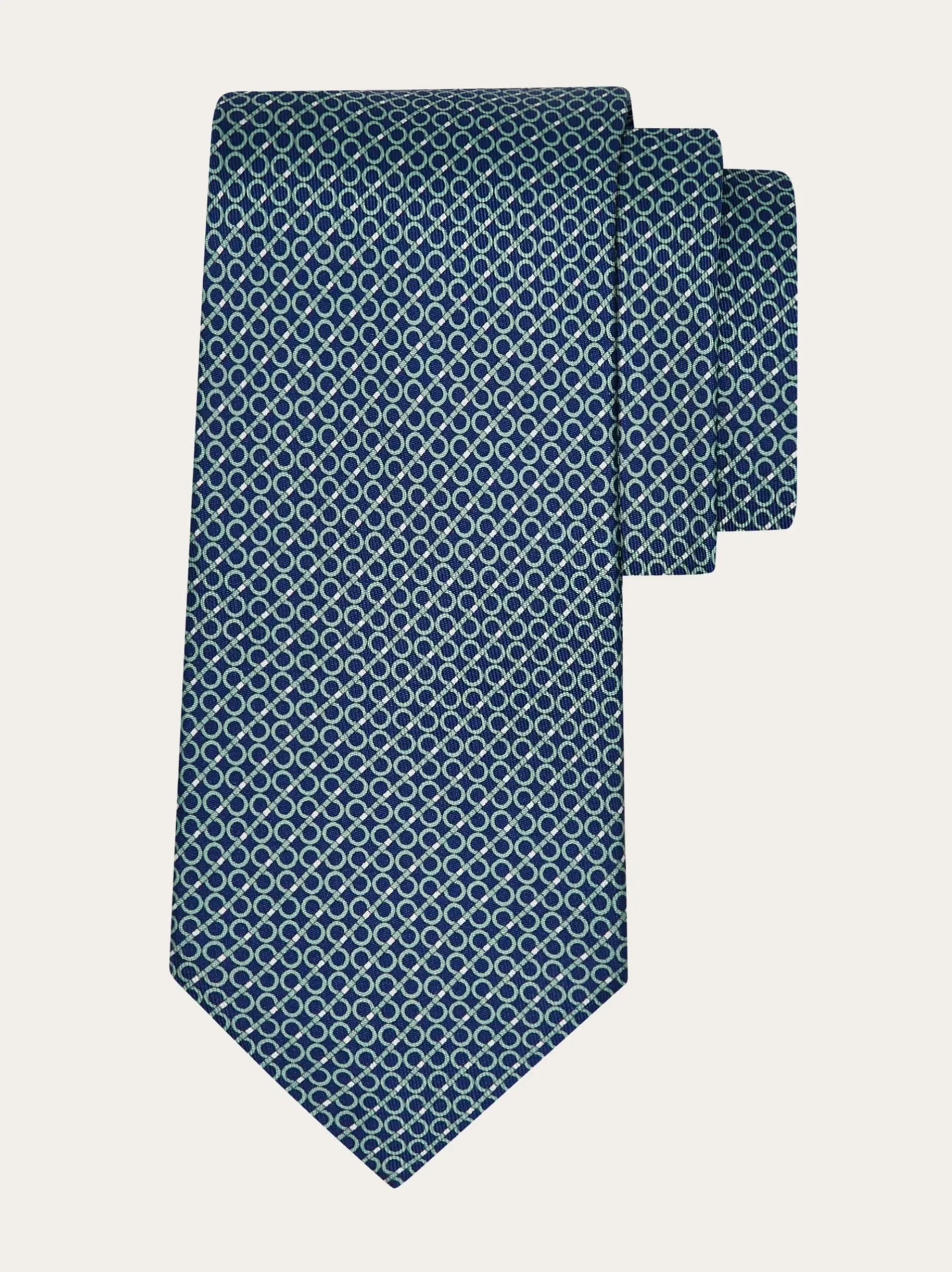 Gancini regimental print silk tie - Men