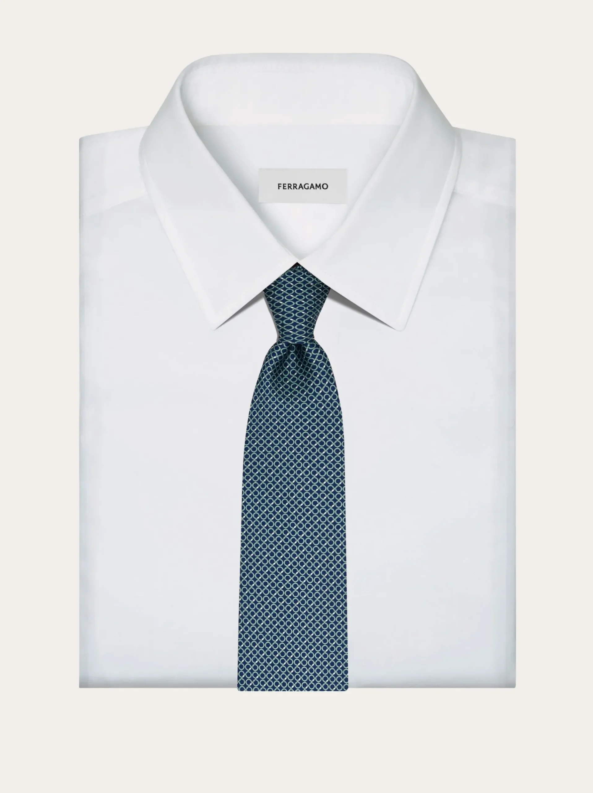 Gancini regimental print silk tie - Men