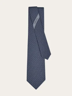 Gancini regimental print silk tie - Men
