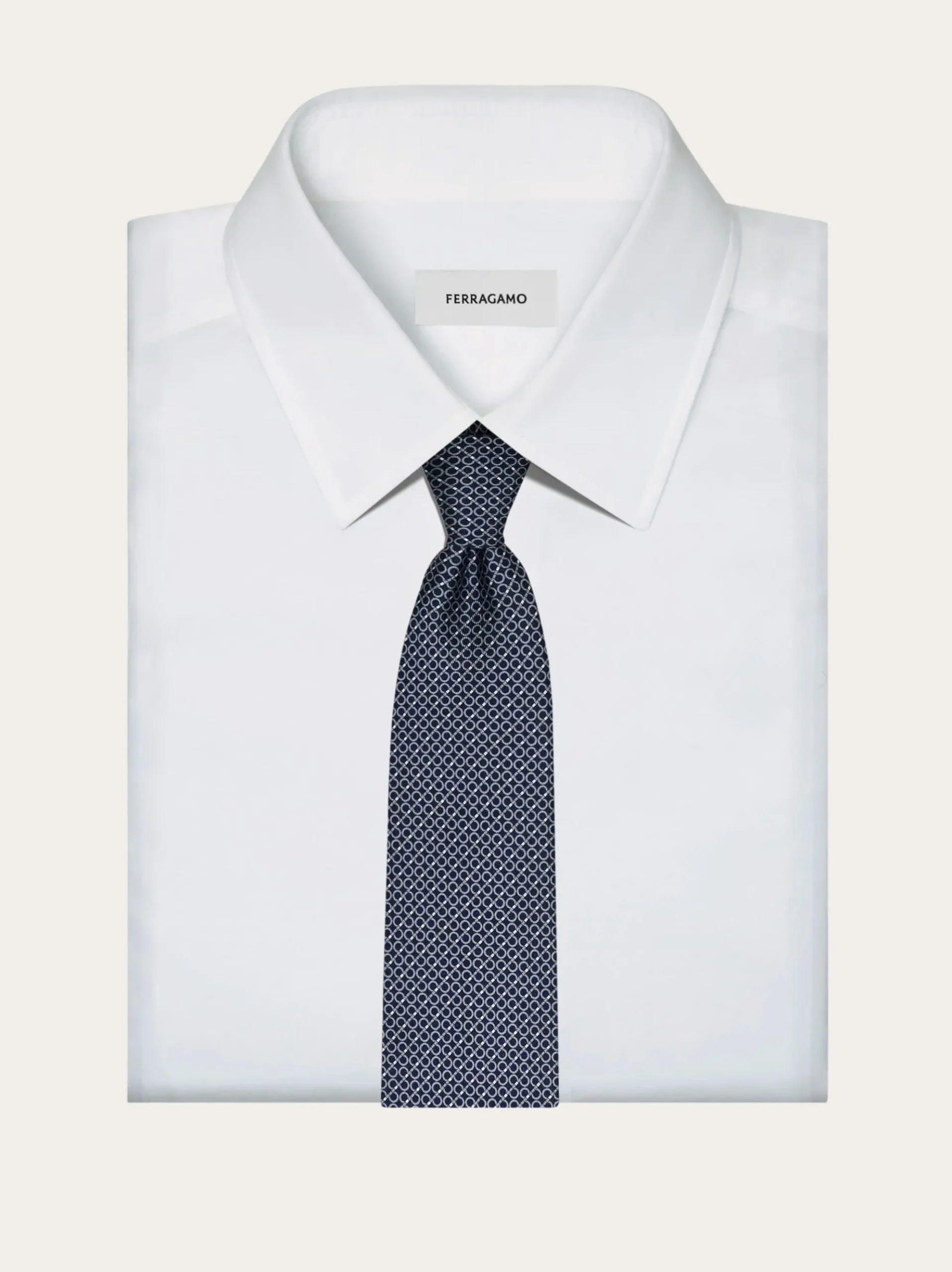 Gancini regimental print silk tie - Men