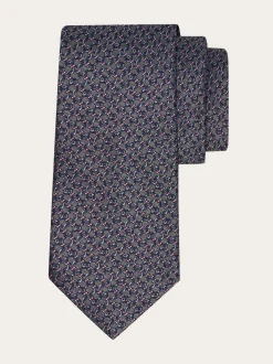 Gancini silk jacquard tie - Men