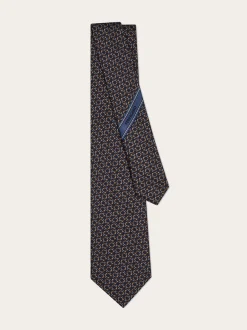 Gancini silk jacquard tie - Men