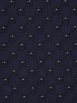 Gancini silk jacquard tie - Men