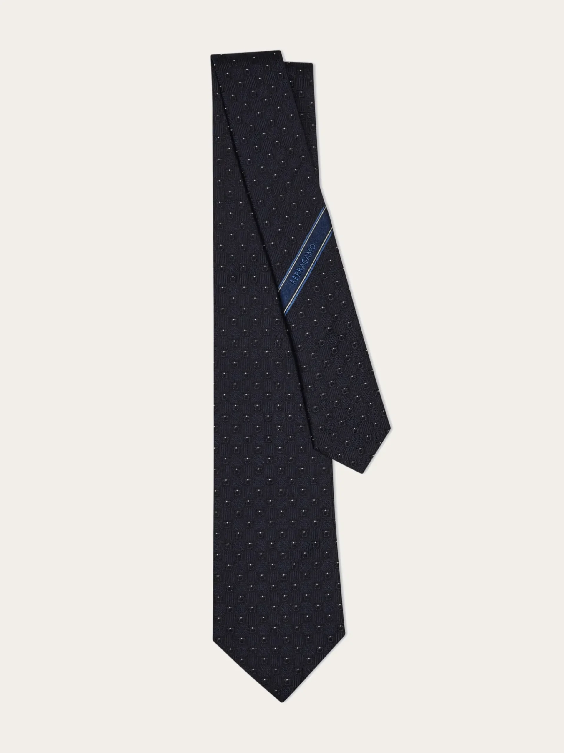 Gancini silk jacquard tie - Men