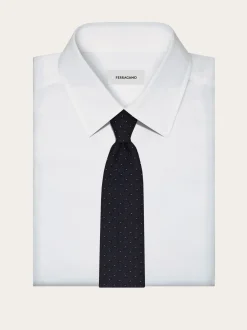 Gancini silk jacquard tie - Men