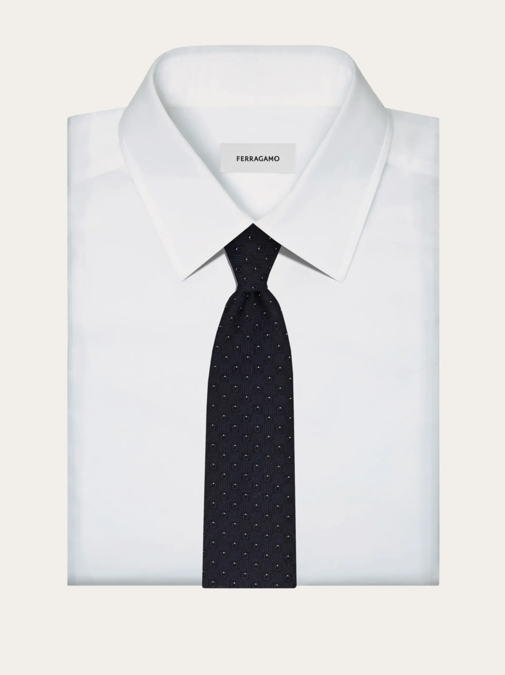 Gancini silk jacquard tie - Men