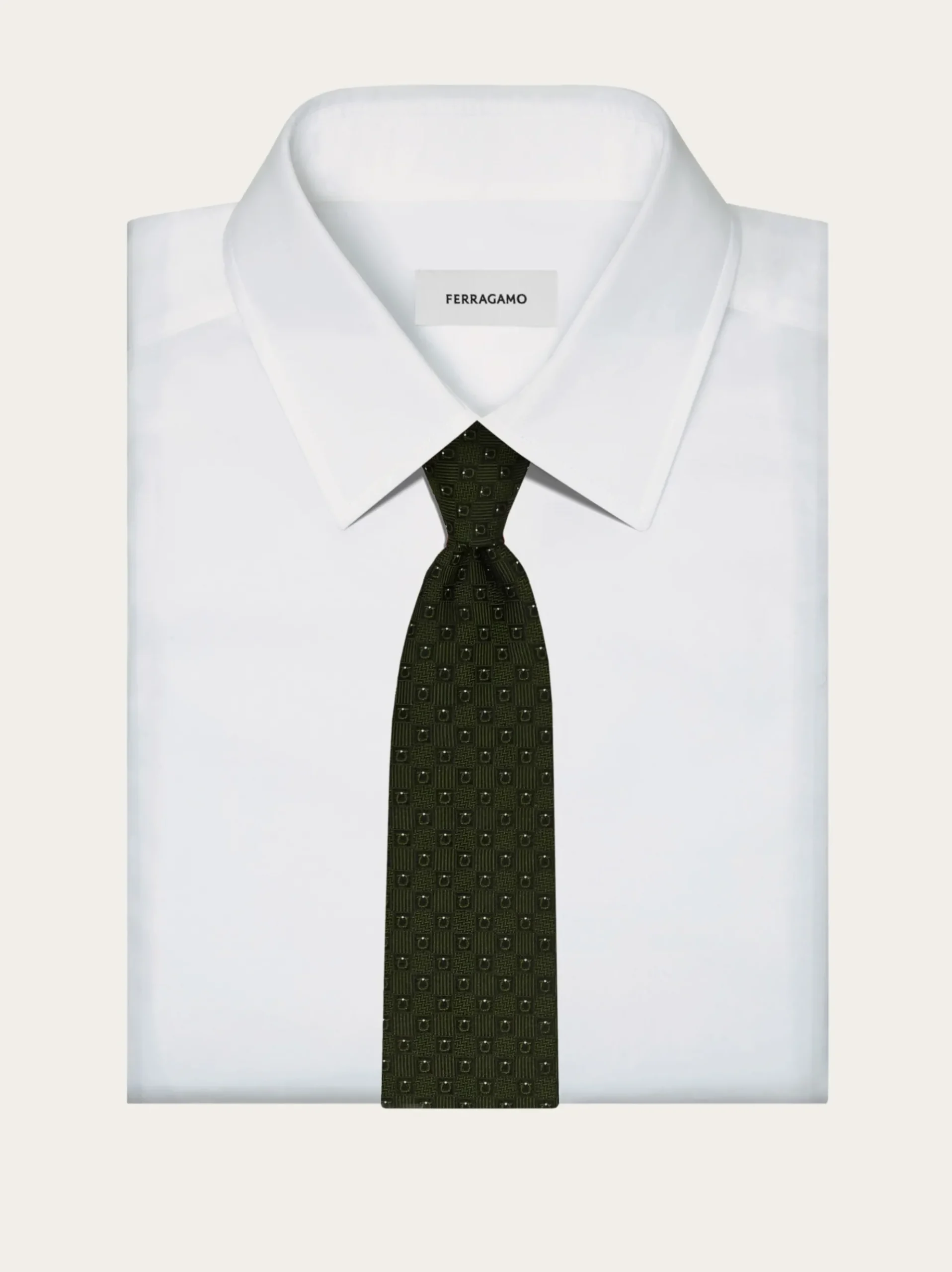 Gancini silk jacquard tie - Men