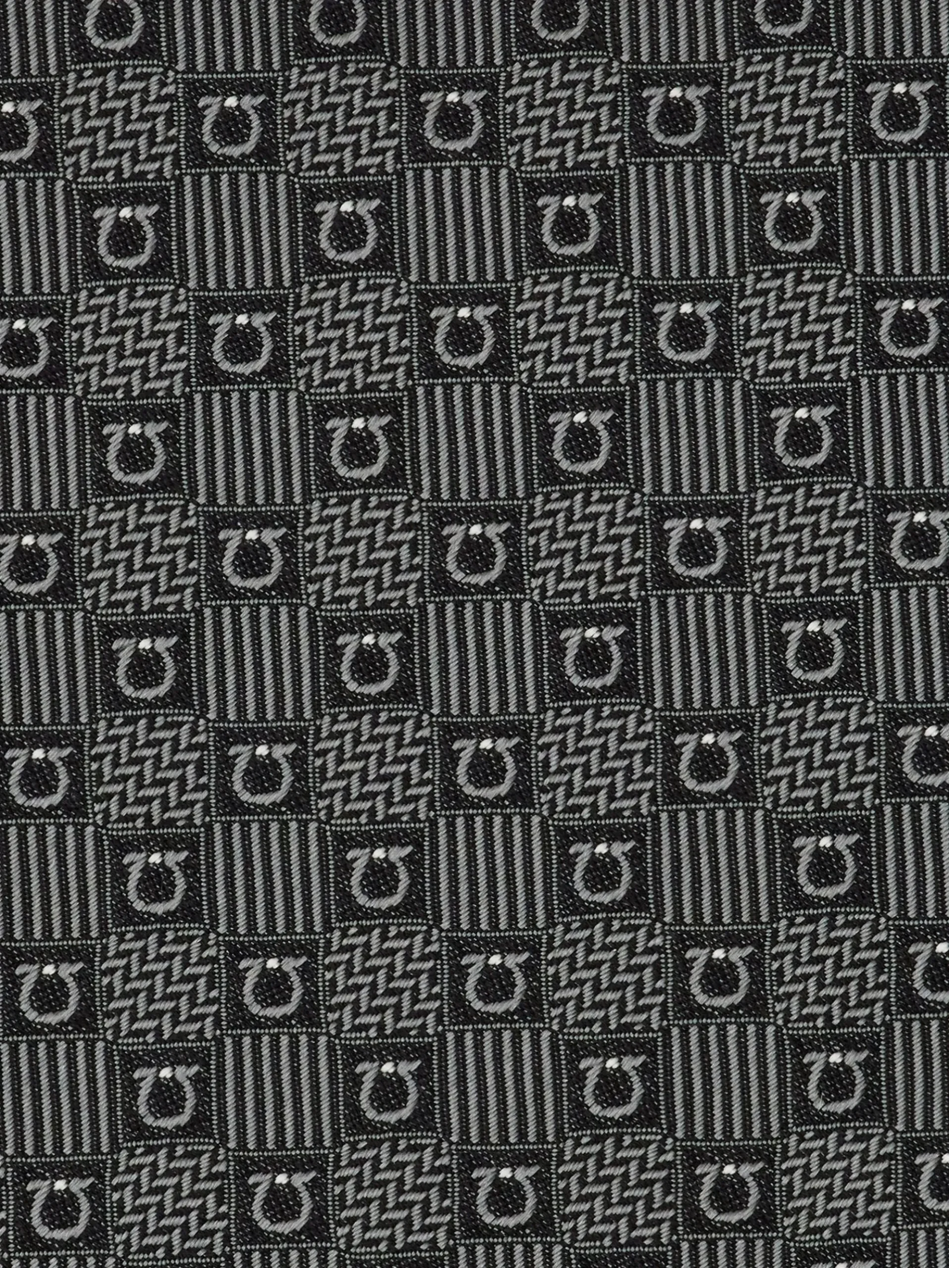 Gancini silk jacquard tie - Men