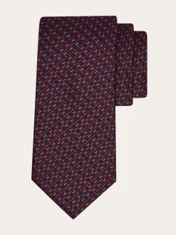 Gancini silk jacquard tie - Men