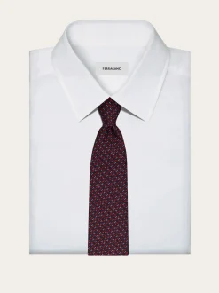 Gancini silk jacquard tie - Men