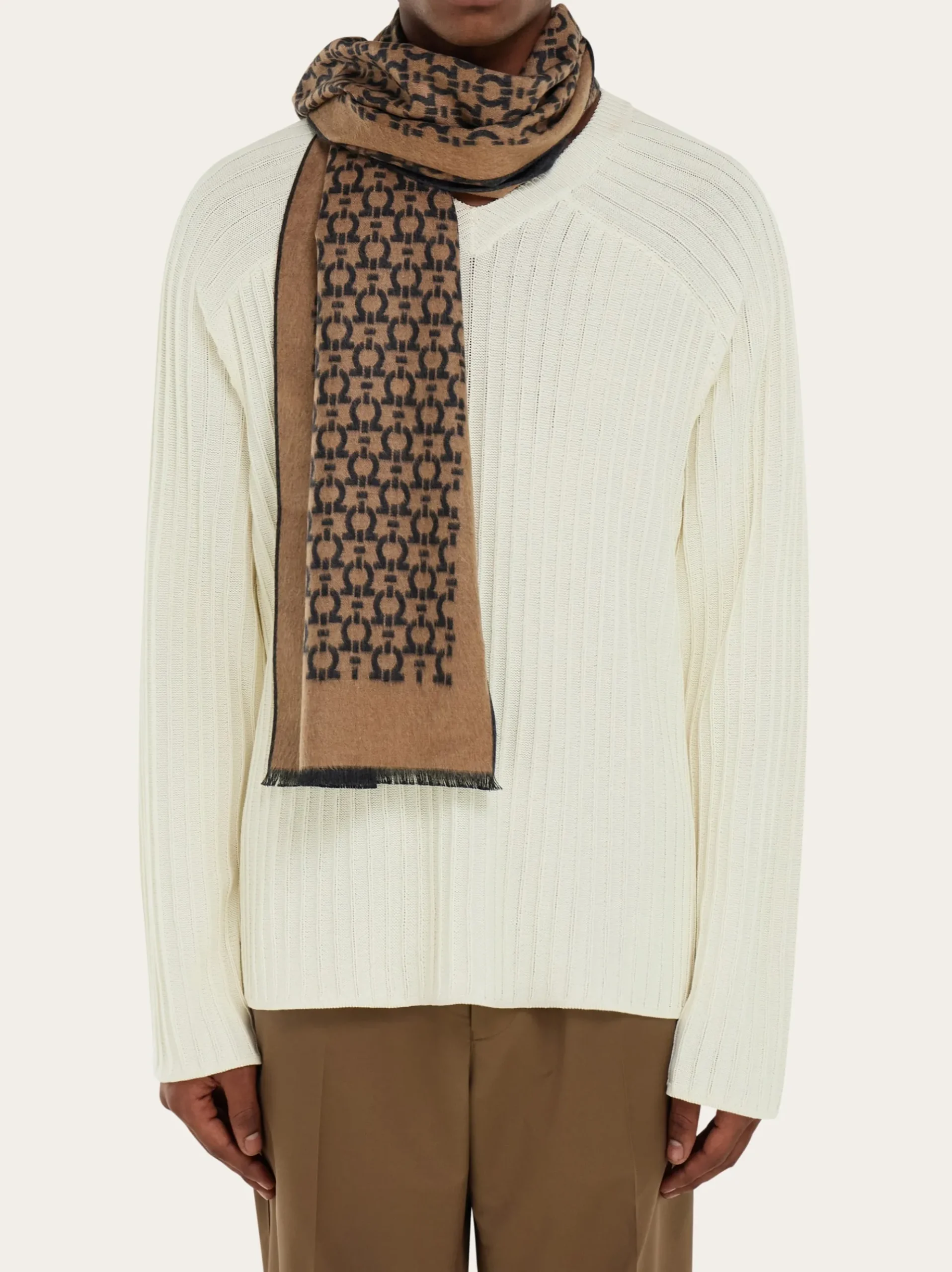 Gancini silk scarf - Men