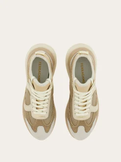 Gancini sneaker with mesh detail - Women