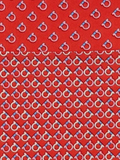 Gancini Square print silk tie - Men