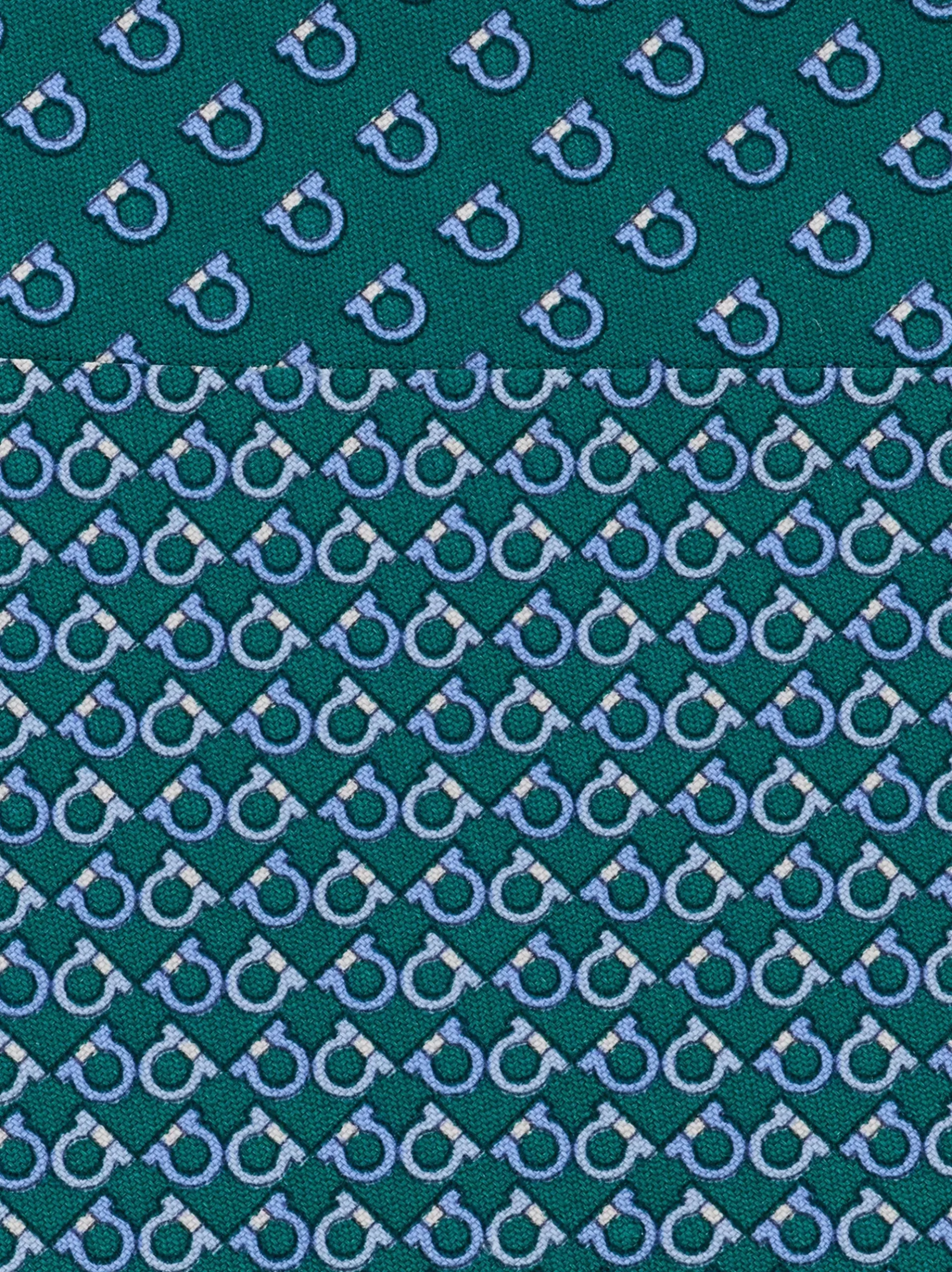 Gancini Square print silk tie - Men