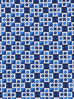 Gancini square print silk tie - Men