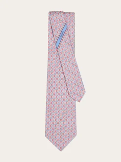 Gancini square print silk tie - Men