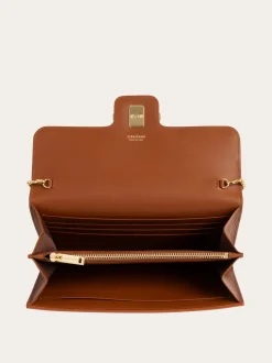 Gancini wallet with shoulder strap - Women