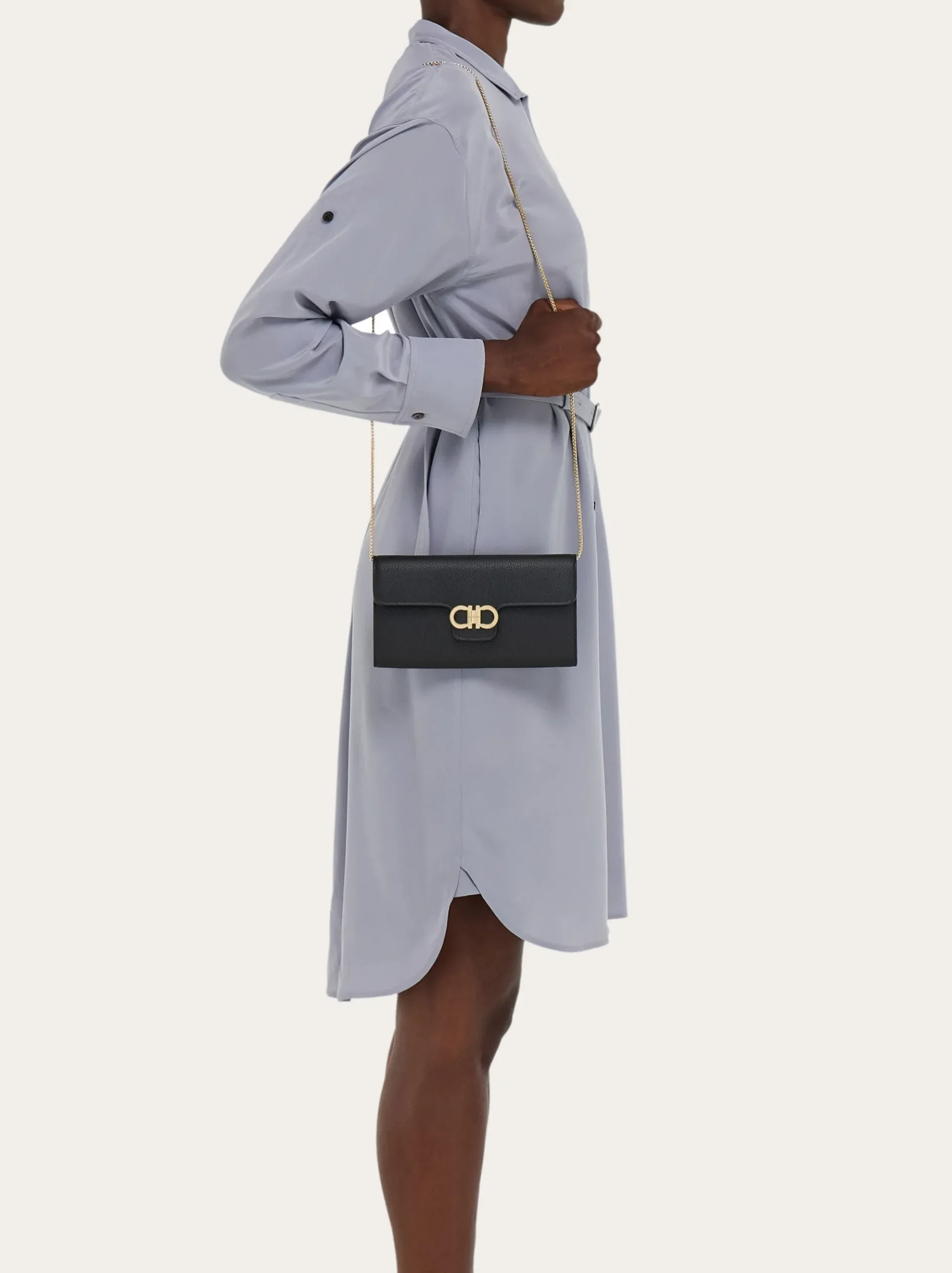 Gancini wallet with shoulder strap - Women