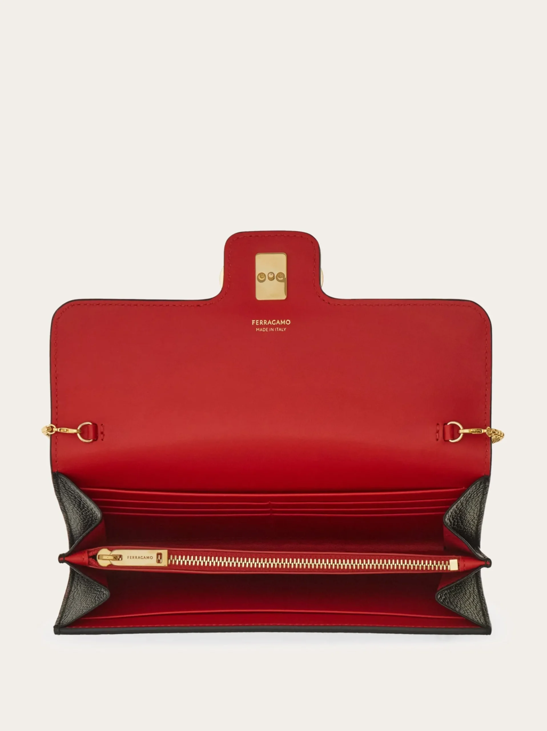 Gancini wallet with shoulder strap - Women