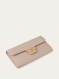Gancini wallet with shoulder strap - Women