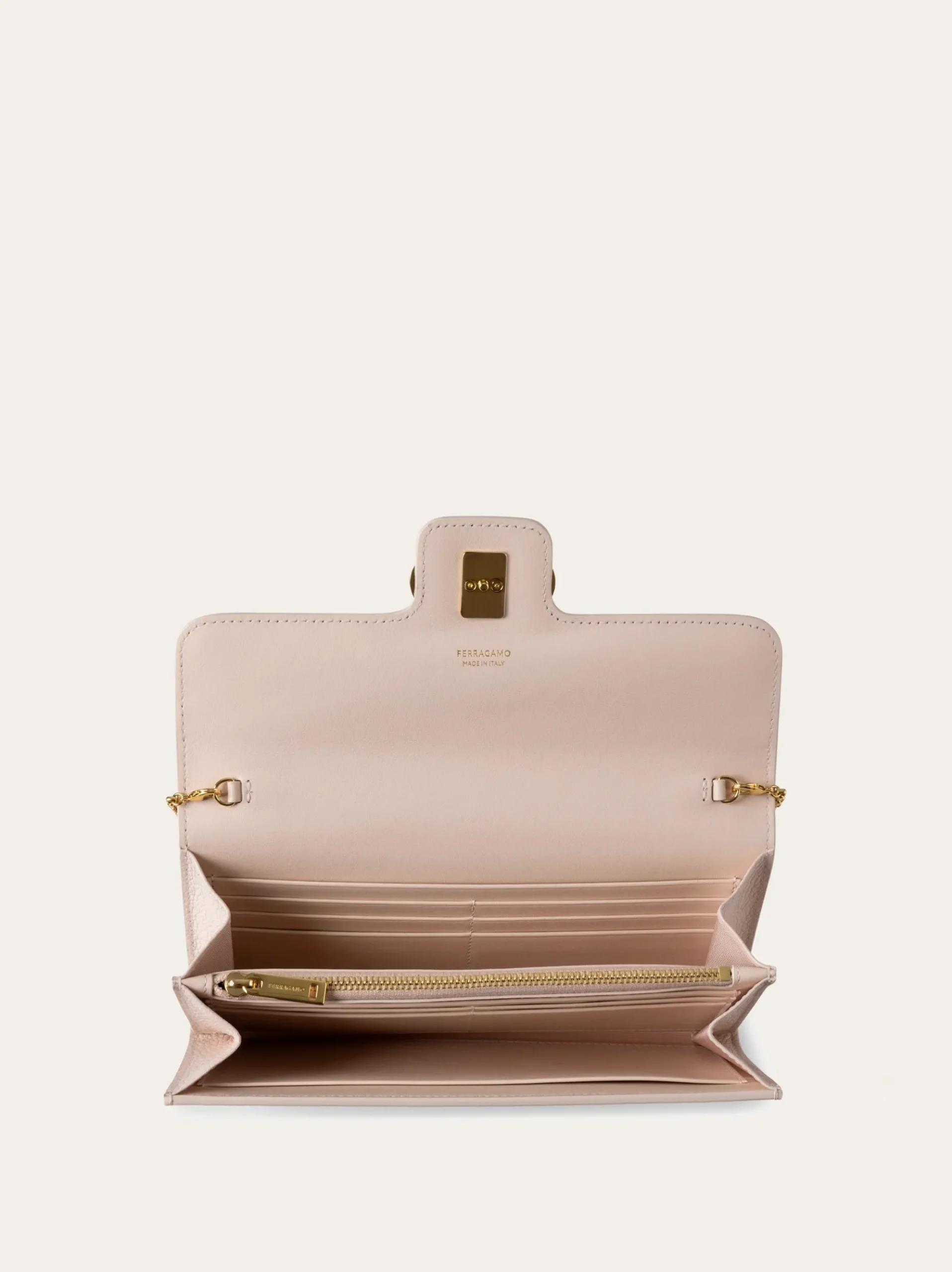 Gancini wallet with shoulder strap - Women