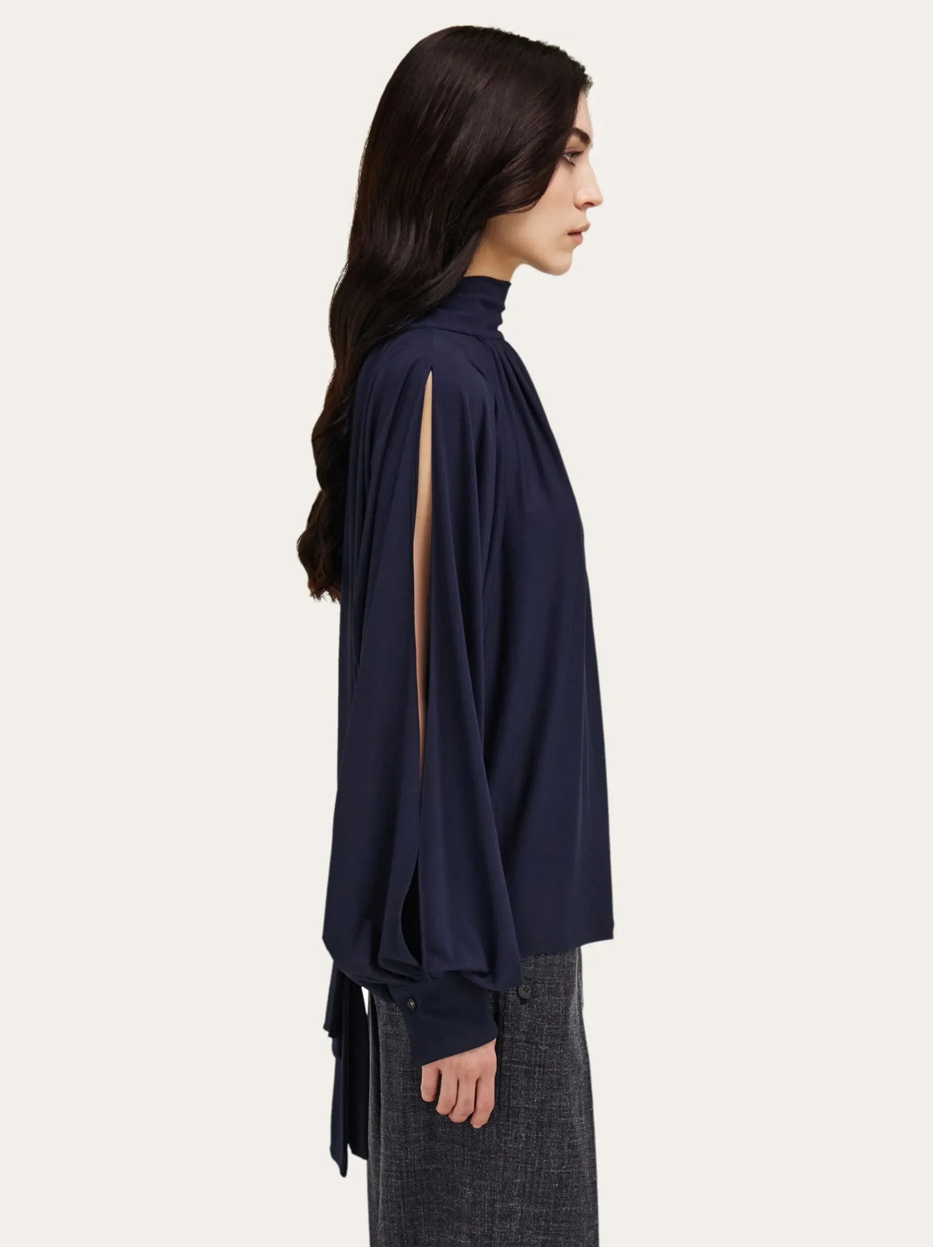 Gathered top with shoulder slit detail - Women