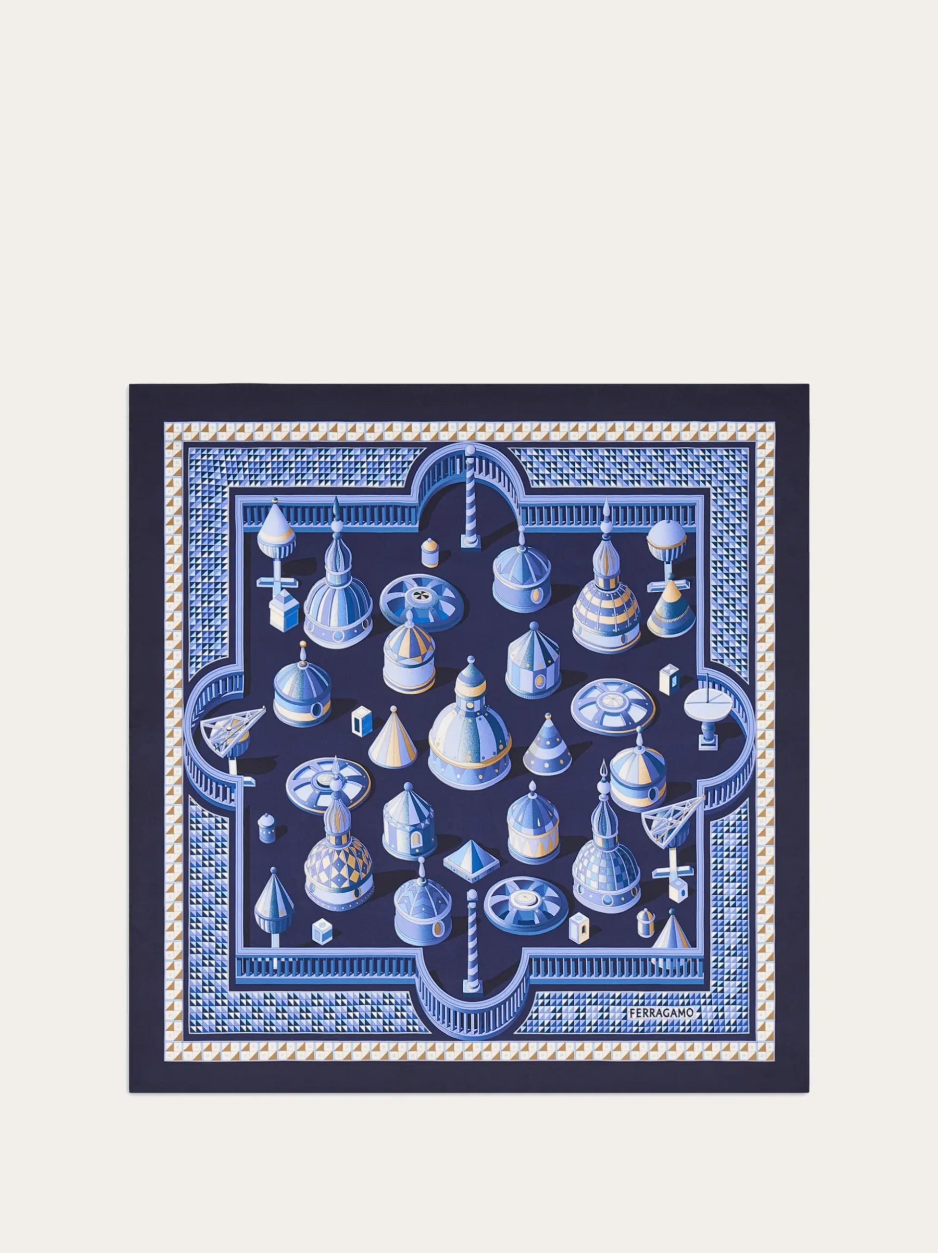 Geometrical renaissance print silk scarf - Women