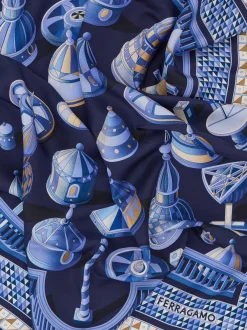 Geometrical renaissance print silk scarf - Women