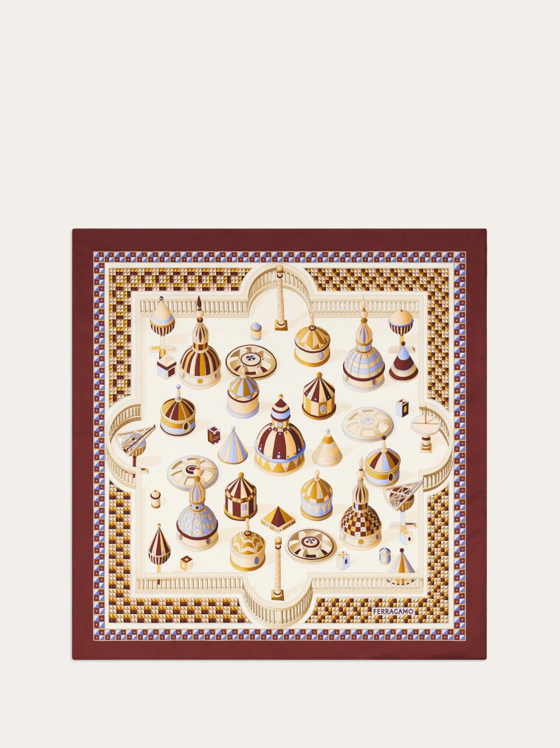 Geometrical renaissance print silk scarf - Women
