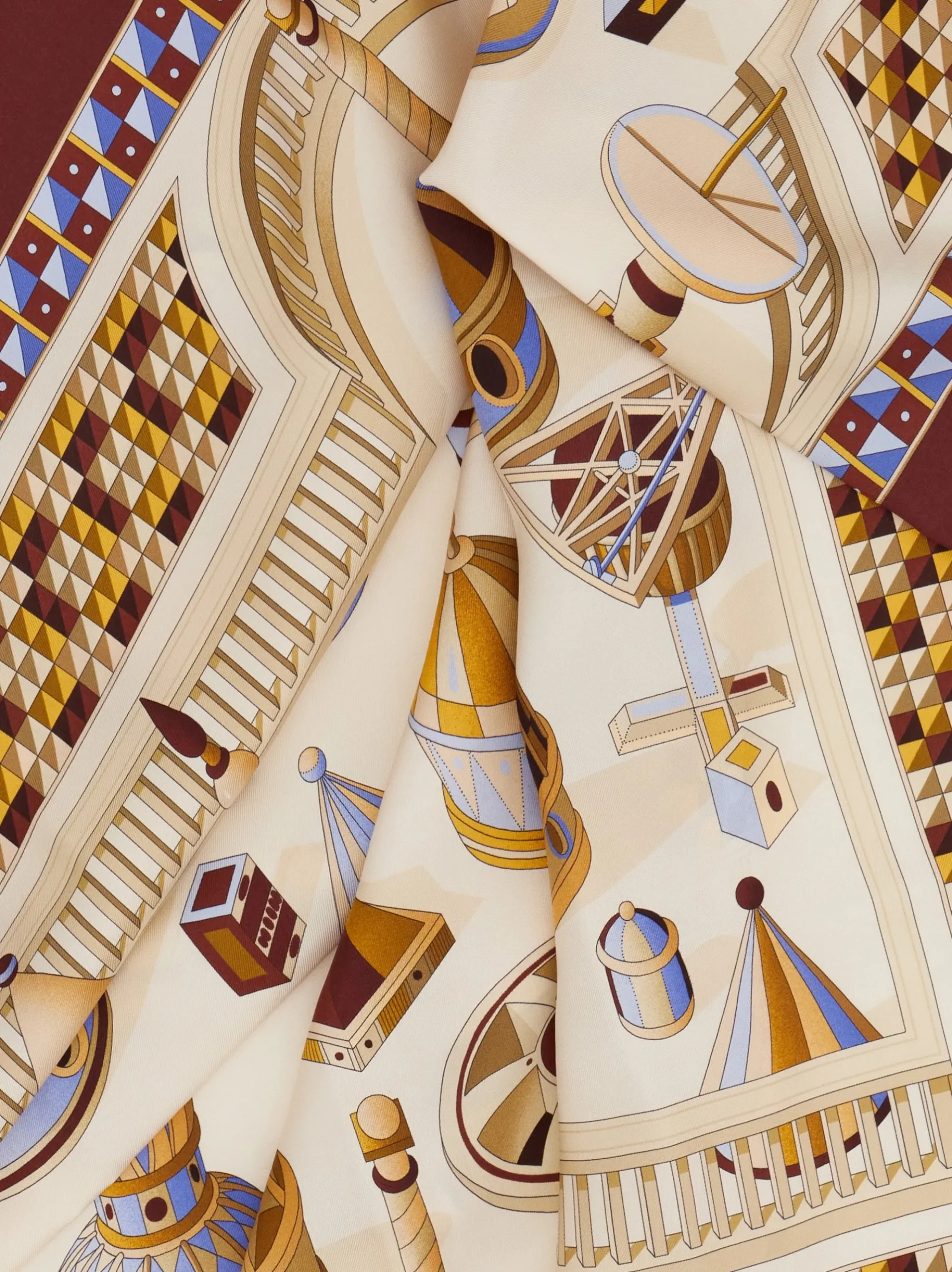 Geometrical renaissance print silk scarf - Women