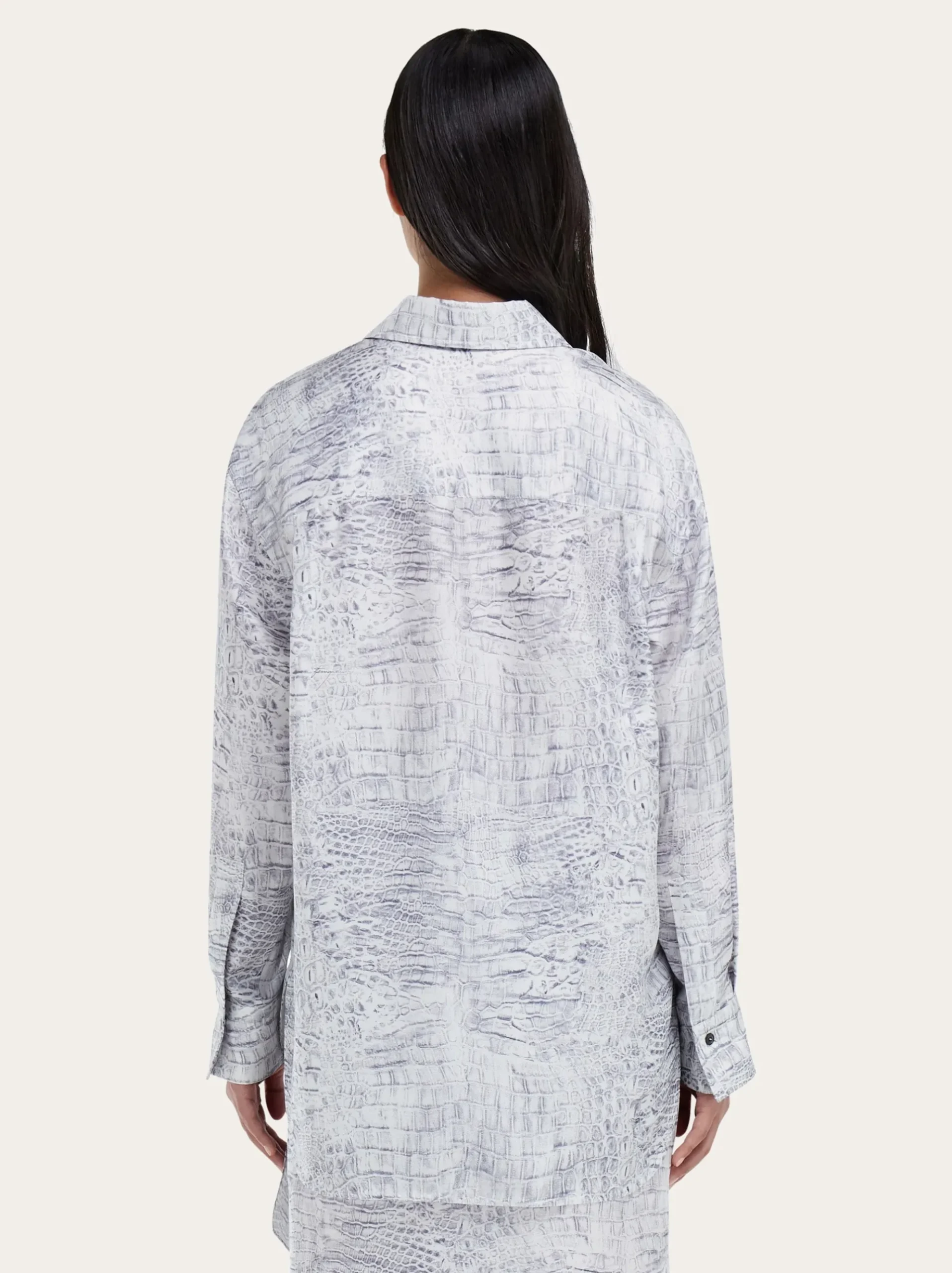 Georgette shirt with orchid print - Women