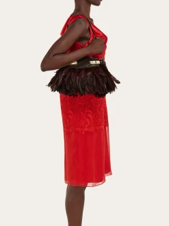 Hug Soft crossbody bag with feathers (XS) - Women