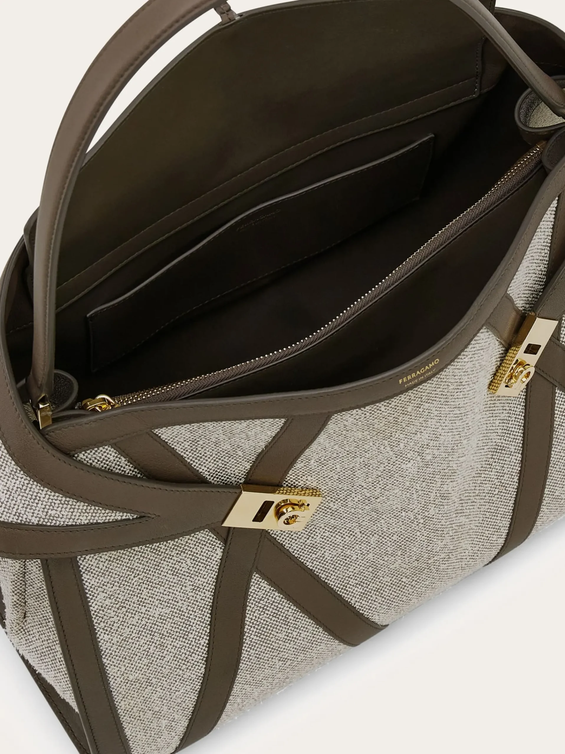 Hug Soft shoulder bag with leather trims (L) - Women