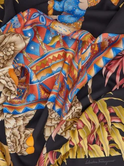 India print silk double face scarf - Women