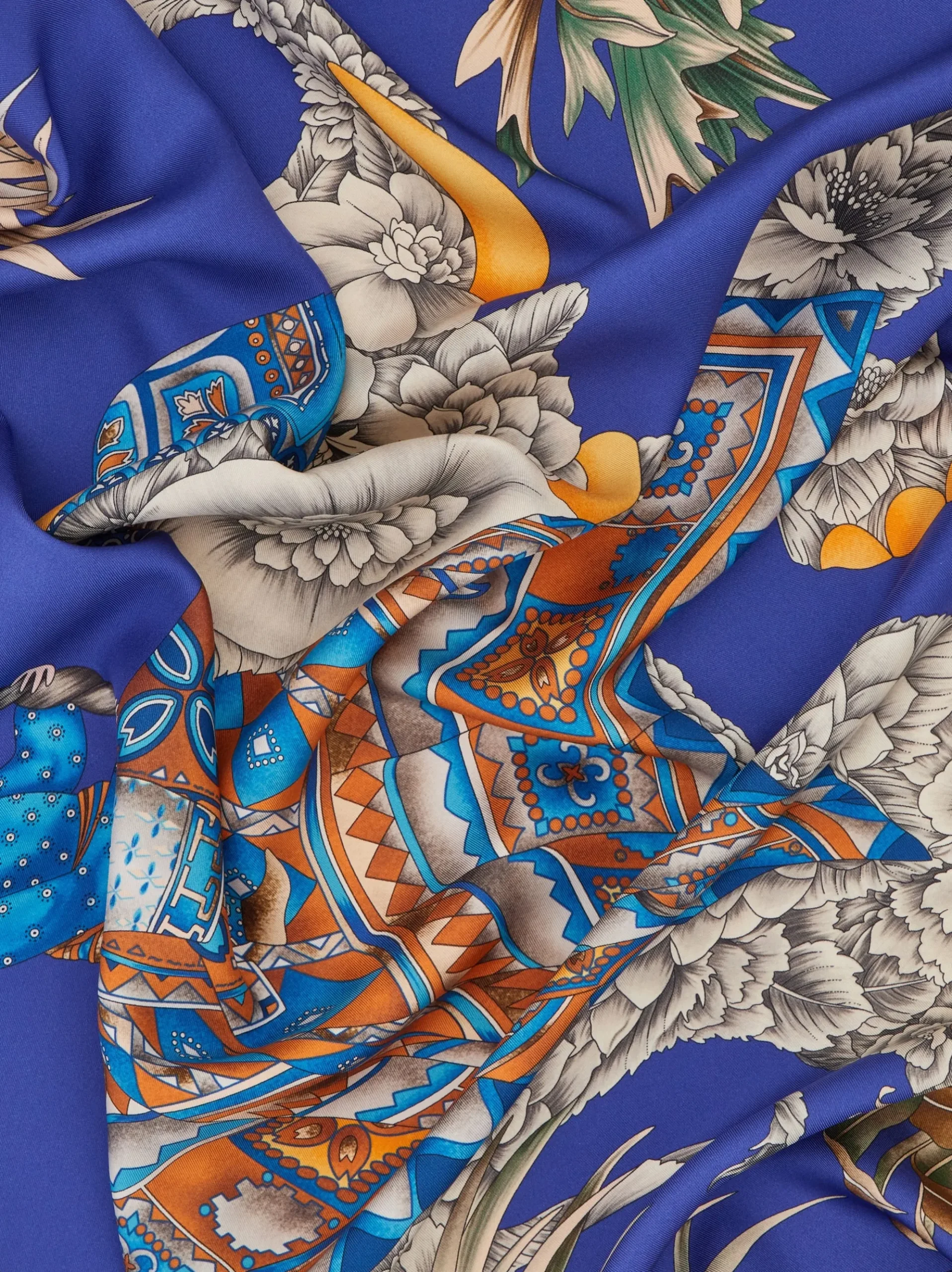 India print silk double face scarf - Women