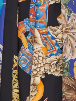 India print silk double face scarf - Women