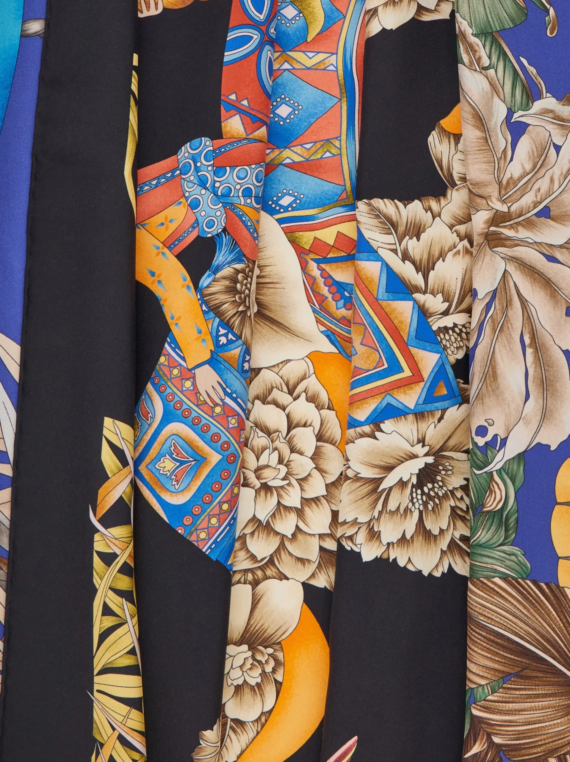 India print silk double face scarf - Women